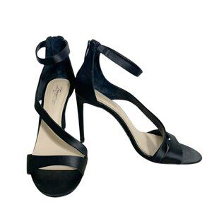 Imagine Vince Camuto Size 9.5 Heels Stiletto Strap Sexy Classy Black Open Toe